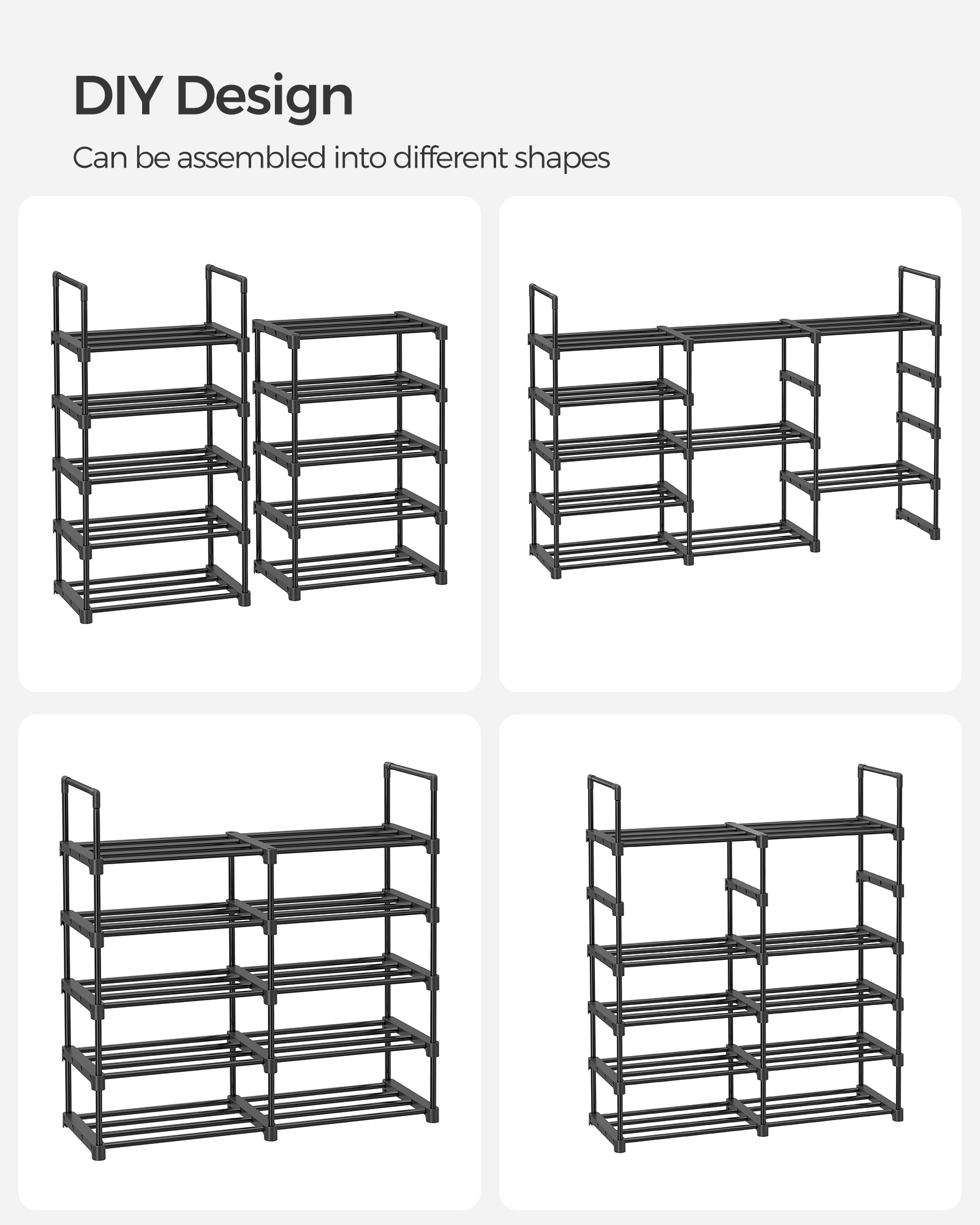 SONGMICS 10 layer extendable shoe rack living room furniture cheap metal plastic shoe racks