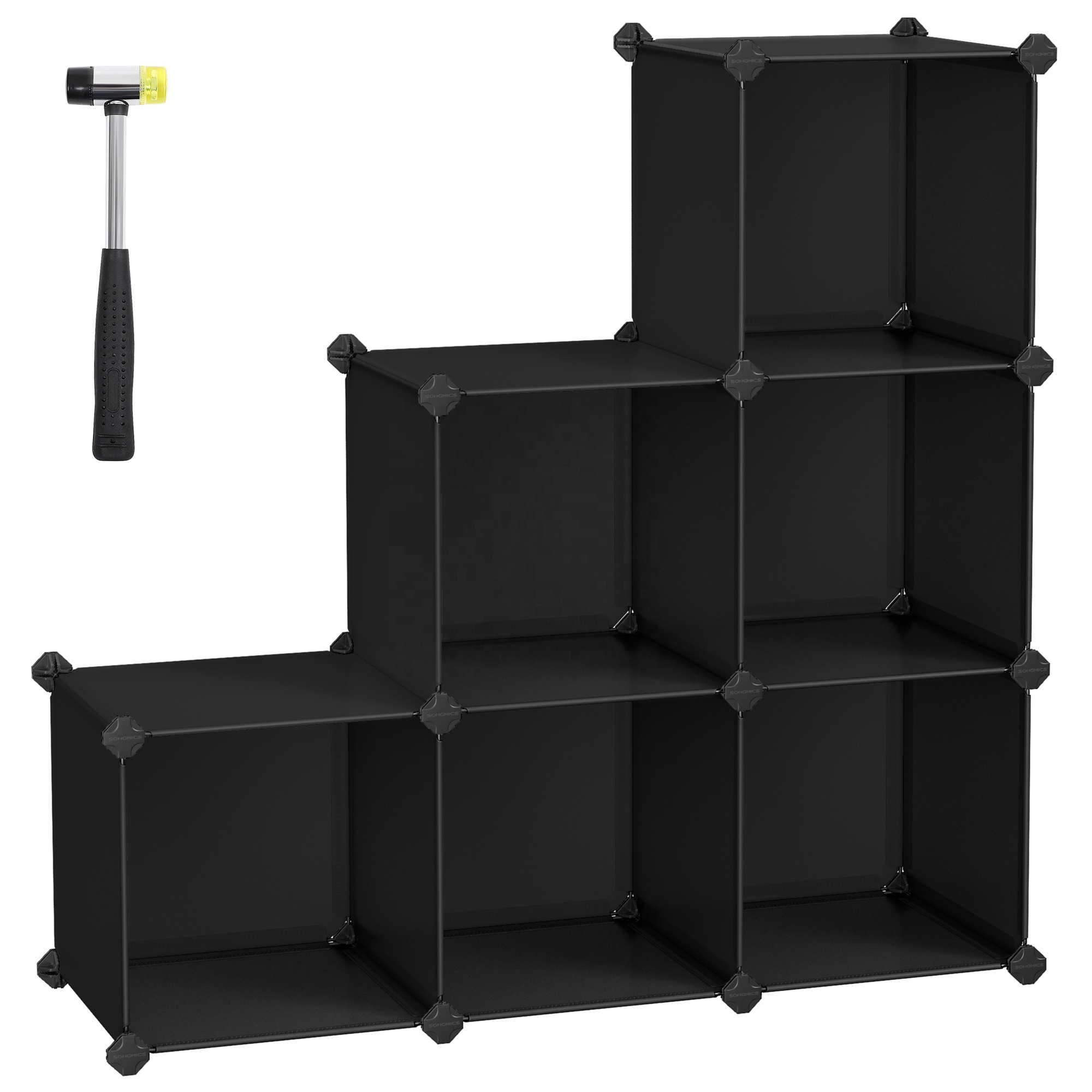 SONGMICS cube storage organizer plastic storage bins & boxes black shoe box storage