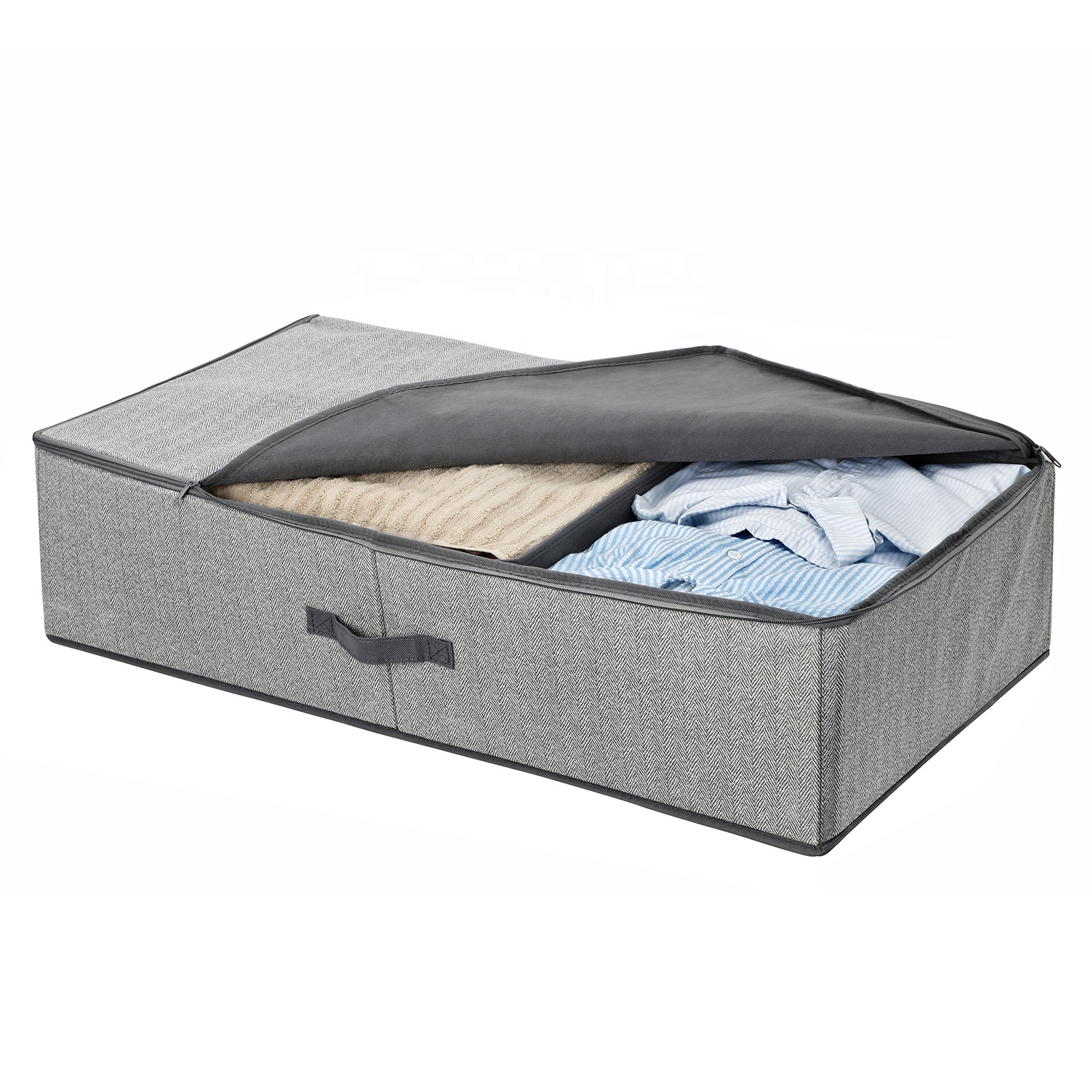 SONGMICS Underbed Storage Bag Foldable Wardrobe Organiser for Clothes Sheets Blankets  Under Bed Storage Boxes