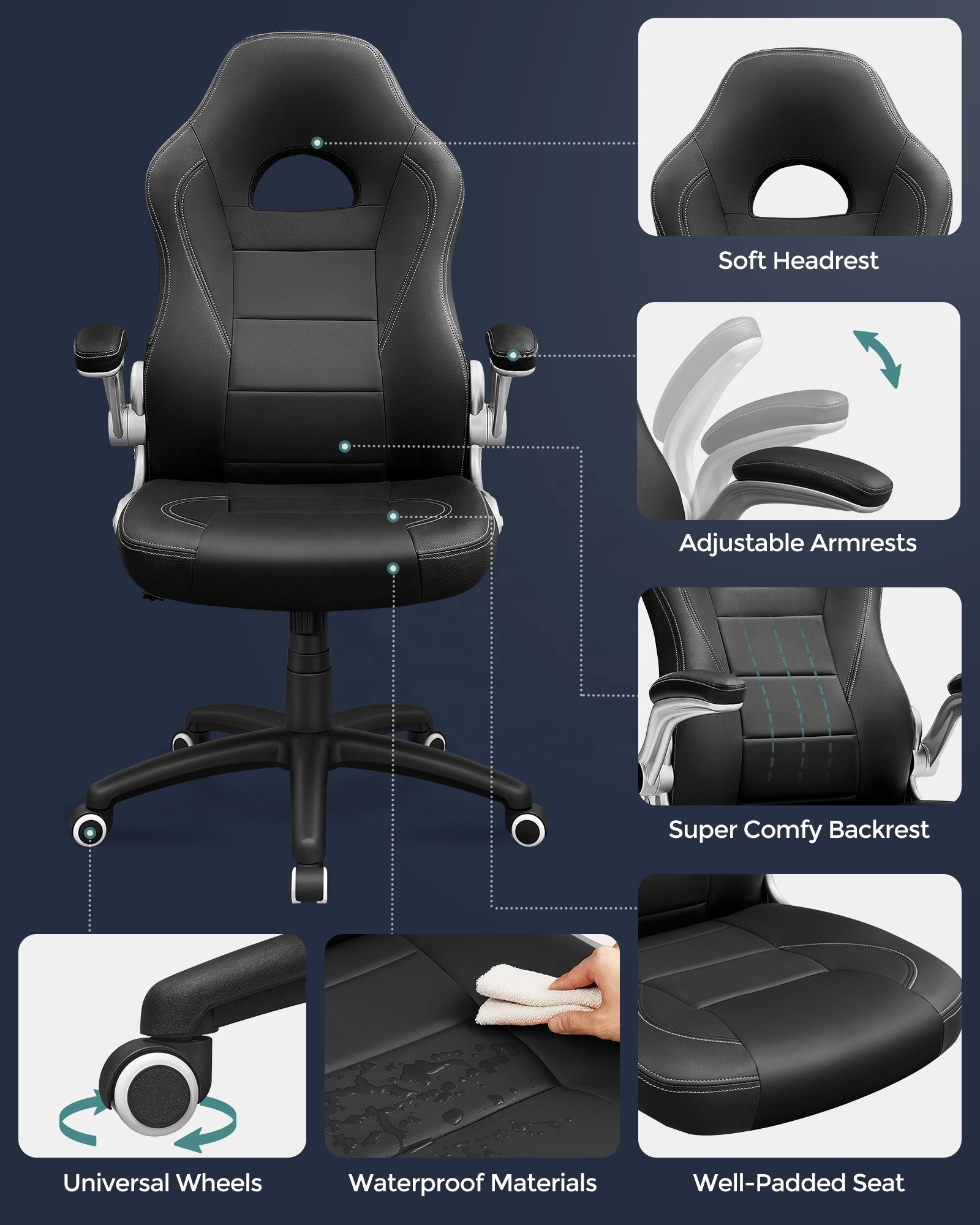 Wholesale Ergonomic High Back Gaming Gamer Swivel Computer Chair pu Leather Racing Gaming office Chairs