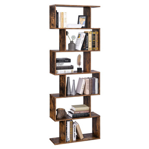 5VASAGLE Cube Display Shelf and Room Divider, Freestanding Decorative Storage Shelving, 6-Tier Bookshelf, Rustic Wooden Bookcase