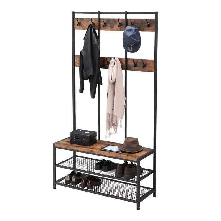 VASAGLE wooden metal clothes hallway rack for hanging clothes