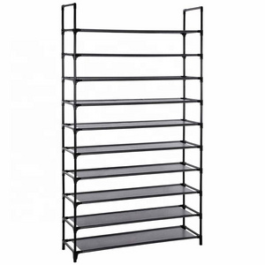 SONGMICS Living Room Cloakroom Hallway Non-Woven Fabric Shoe Rack 10-Tier Shoe Storage Shelf Organiser