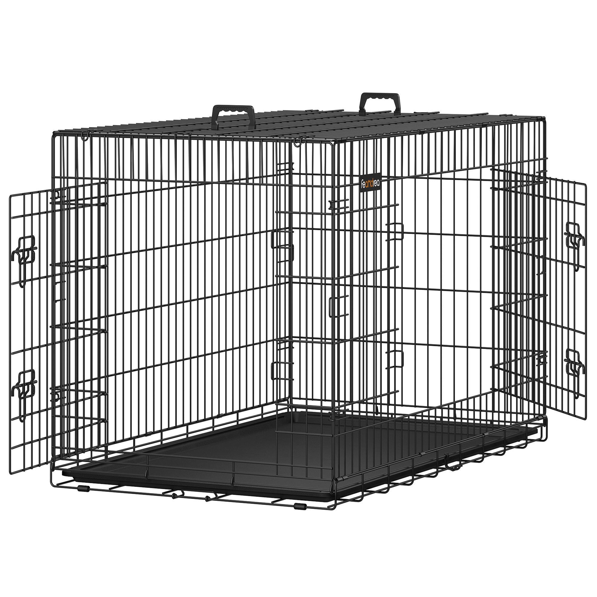 Feandrea Wholesale Dog Kennel  Eco-Friendly Folding Cage Metal Wire Durable Dog Crate for large Pet dog