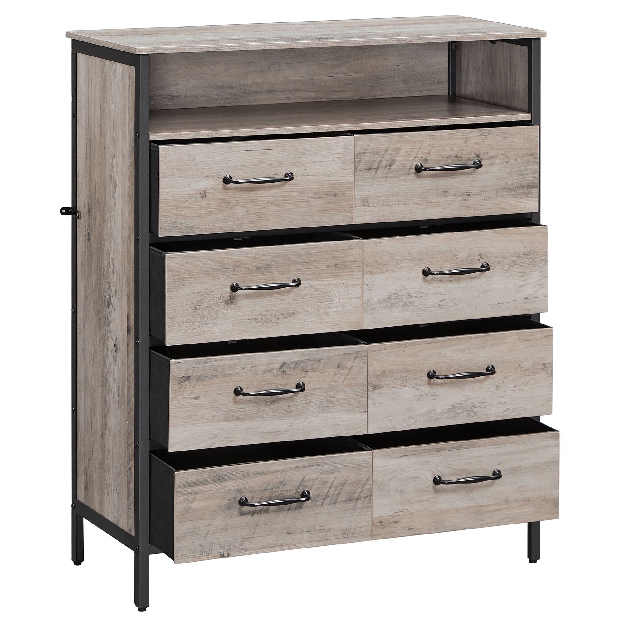 VASAGLE High Quality nordic home cabinet wood simple modern bedroom livingroom storage cabinet 8 chest of drawers