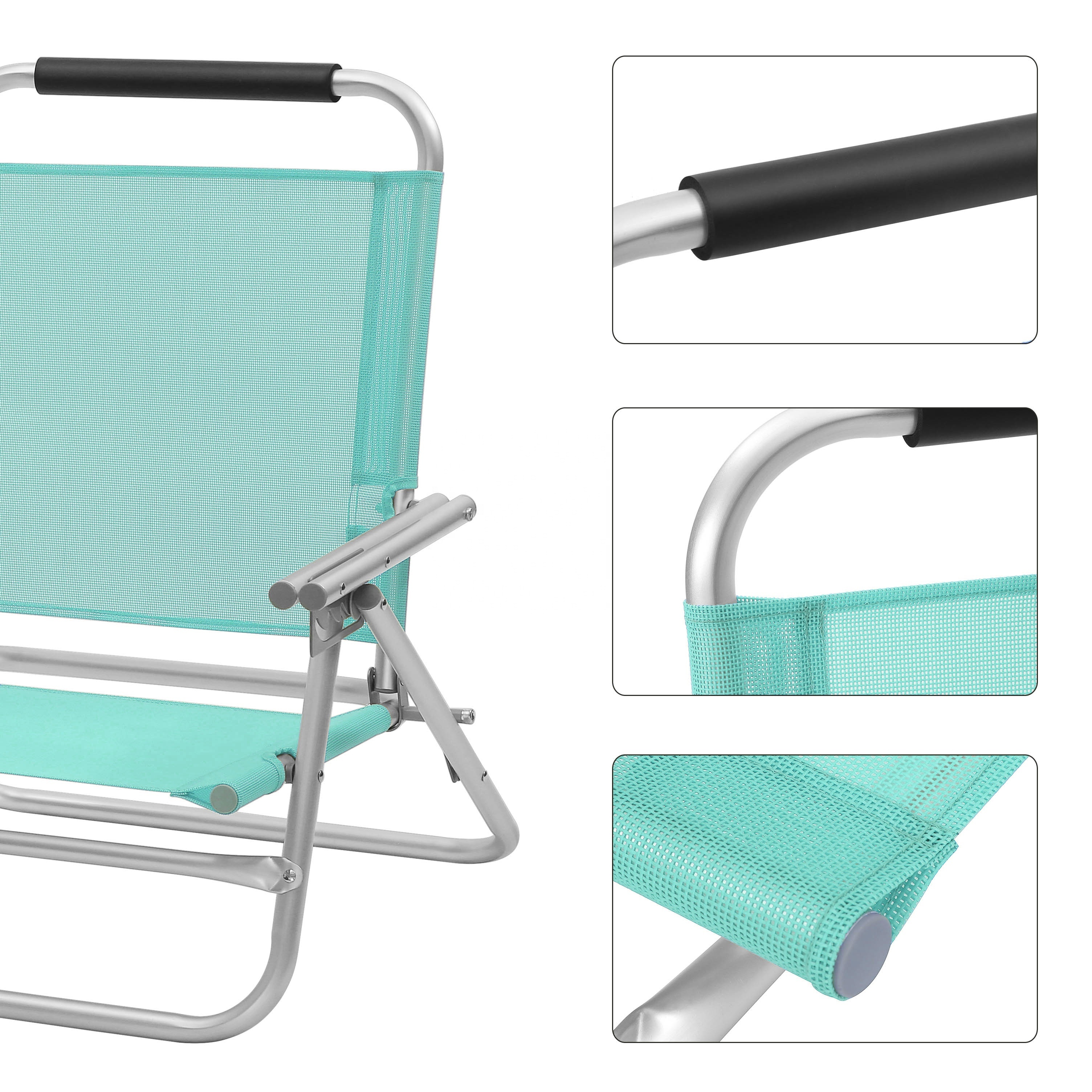 SONGMICS Folding Outdoor Chair with Breathable and Comfortable Fabric Portable Beach Chair with 4-Position Reclining Backrest