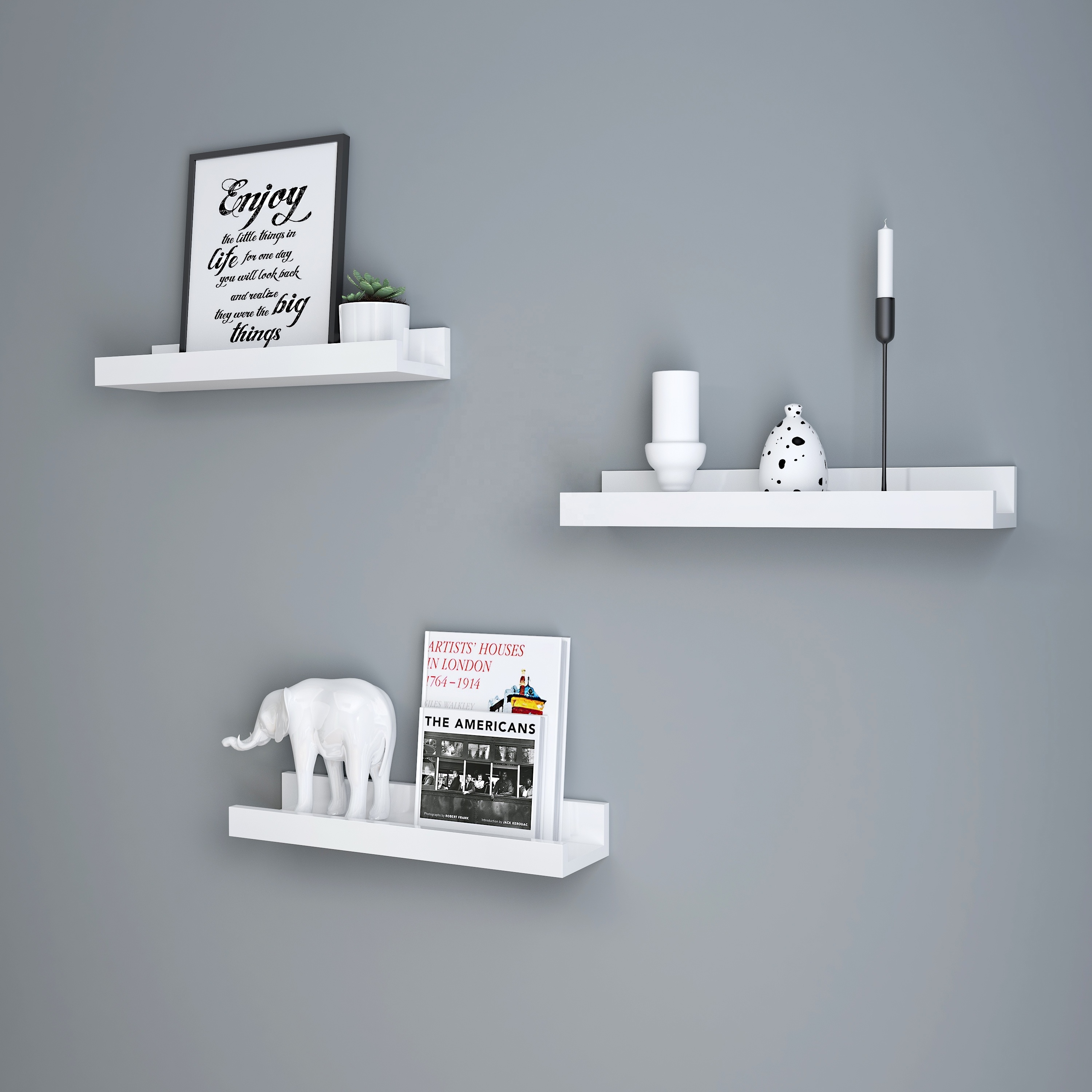 wholesale custom Floating Shelves & wall mounted shelf three-piece  modern Wood wall Shelves for Bathroom and Living Room