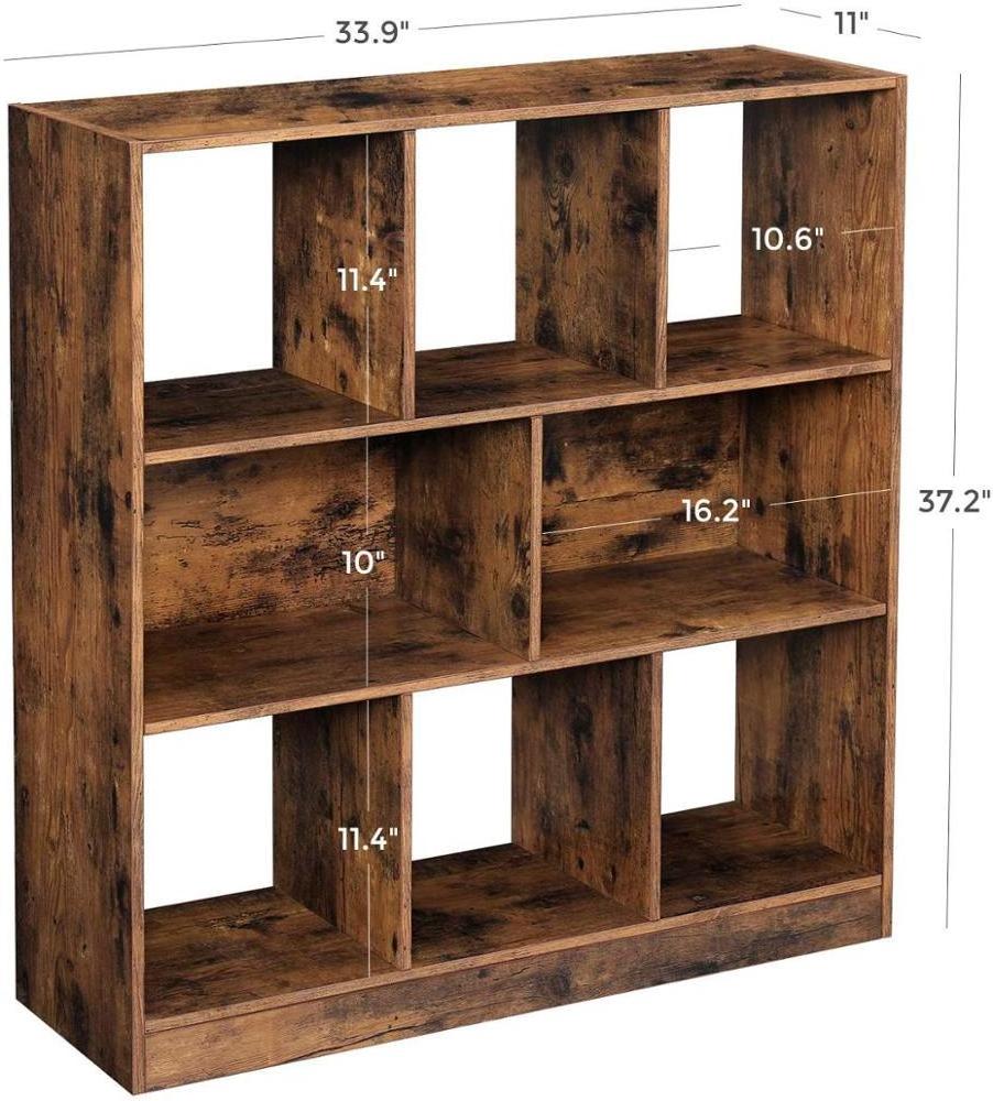 VASAGLE Wooden Bookcase with Open Cubes and Shelves, Free Standing Bookshelf Storage Unit and Display Cabinet for Living Room,