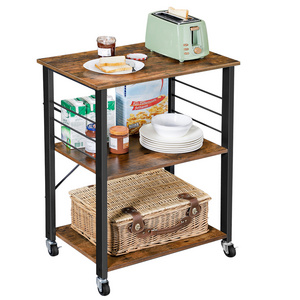 VASAGLE Kitchen Baker Rack microwave stand with storage wood metal kitchen utility rack