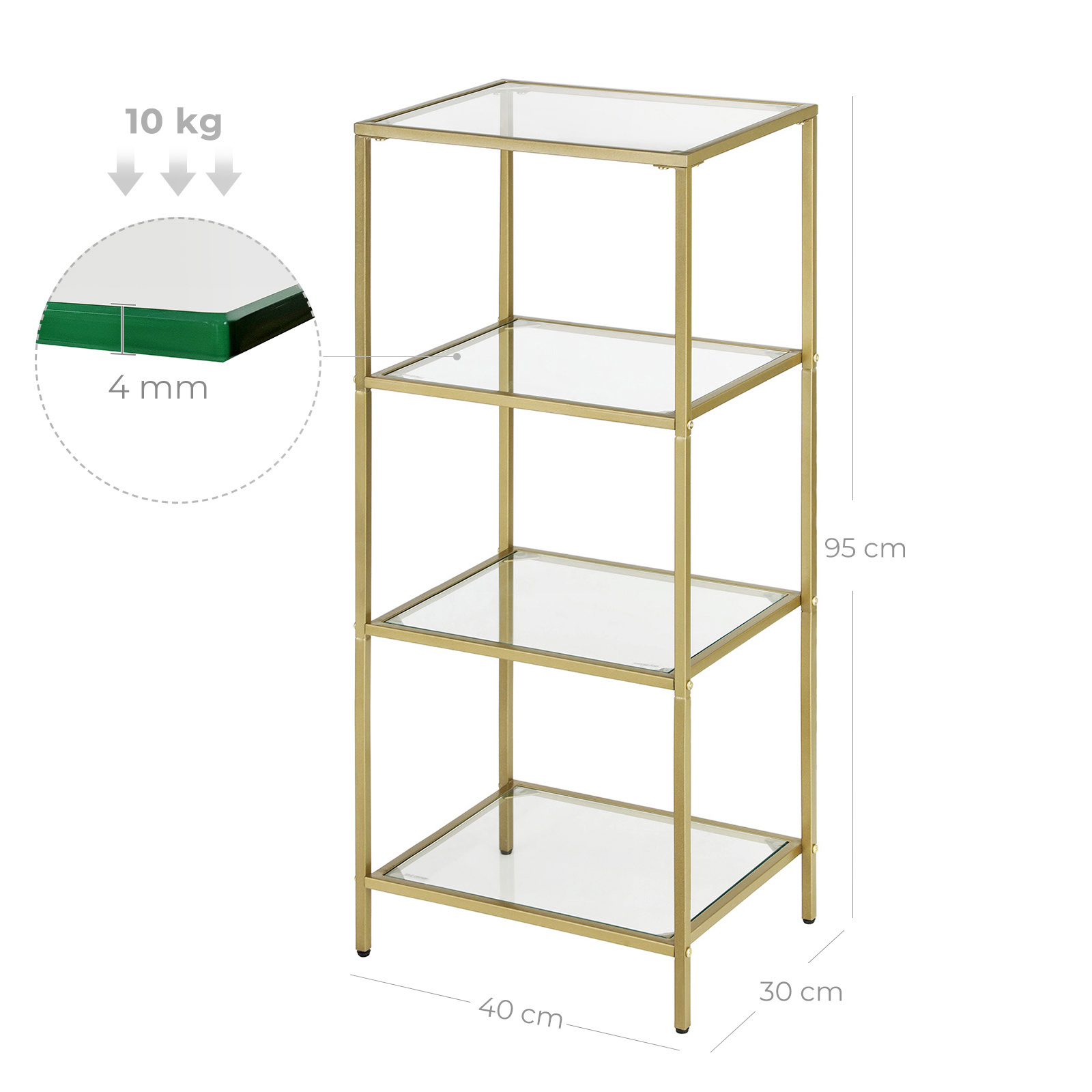 VASAGLE Easy Assembly 4-tier Bookcase With Open Shelving Unit Wholesale Display Storage Shelves Corner Bookshelf