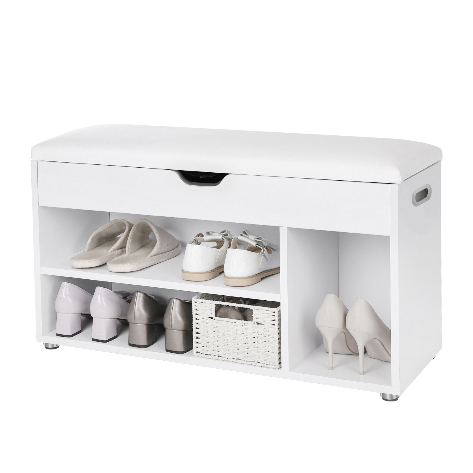 VASAGLE Multifunctional entryway furniture modern wooden shoe rack bench storage with cushion shoes storage cabinet