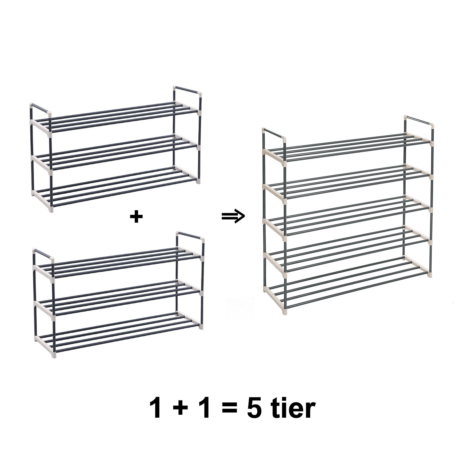 SONGMICS Hot Selling  3 Layer Extendable Metal Shoe Storage Organizer Shelf Carousel Revolving Wholesale Shoe Rack