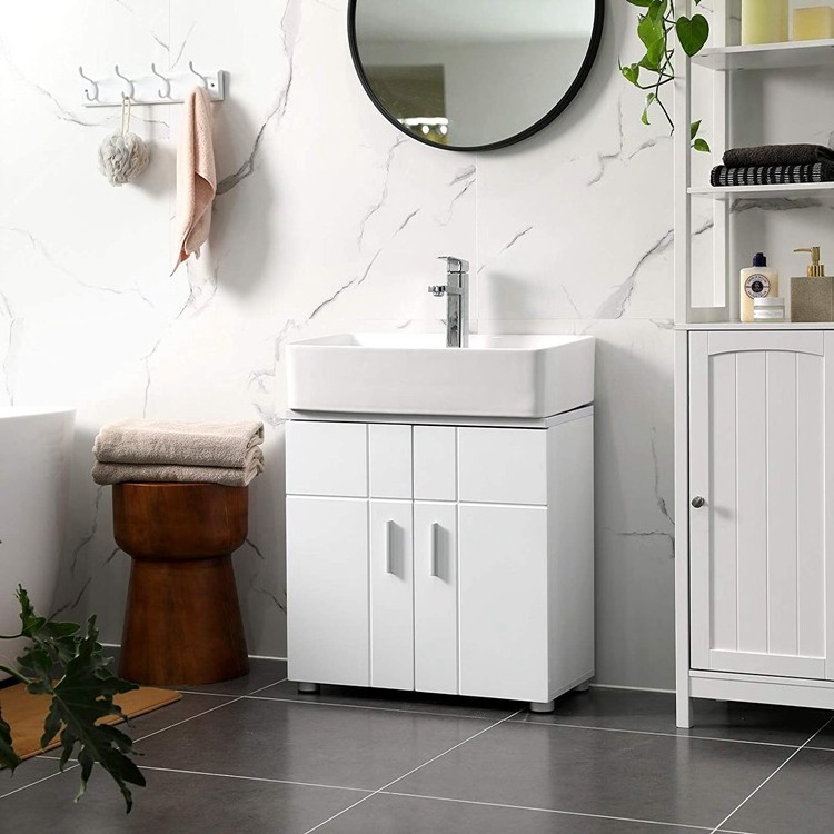 VASAGLE Under Sink Storage Cabinet Bathroom Vanity Basin Cabinet with Double Door Adjustable Shelf Feet Soft Close Hinges