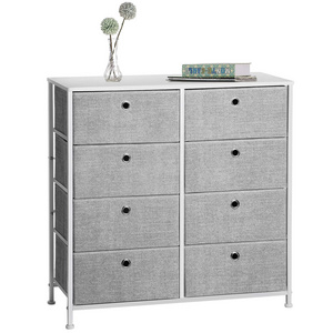 SONGMICS 4-Tier Storage Dresser with 8 Easy Pull Fabric Drawers Multi-Purpose Storage Cabinet  for Bedroom Closet Organizer