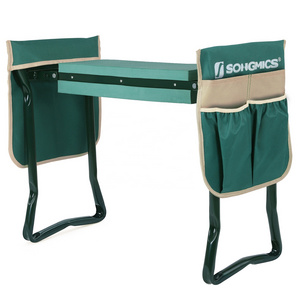 SONGMICS Kneeling Pad Bench Chair and Seat Sponge non-slip Heavy Duty Foldable Garden Kneeler With with 2 bonus pouches