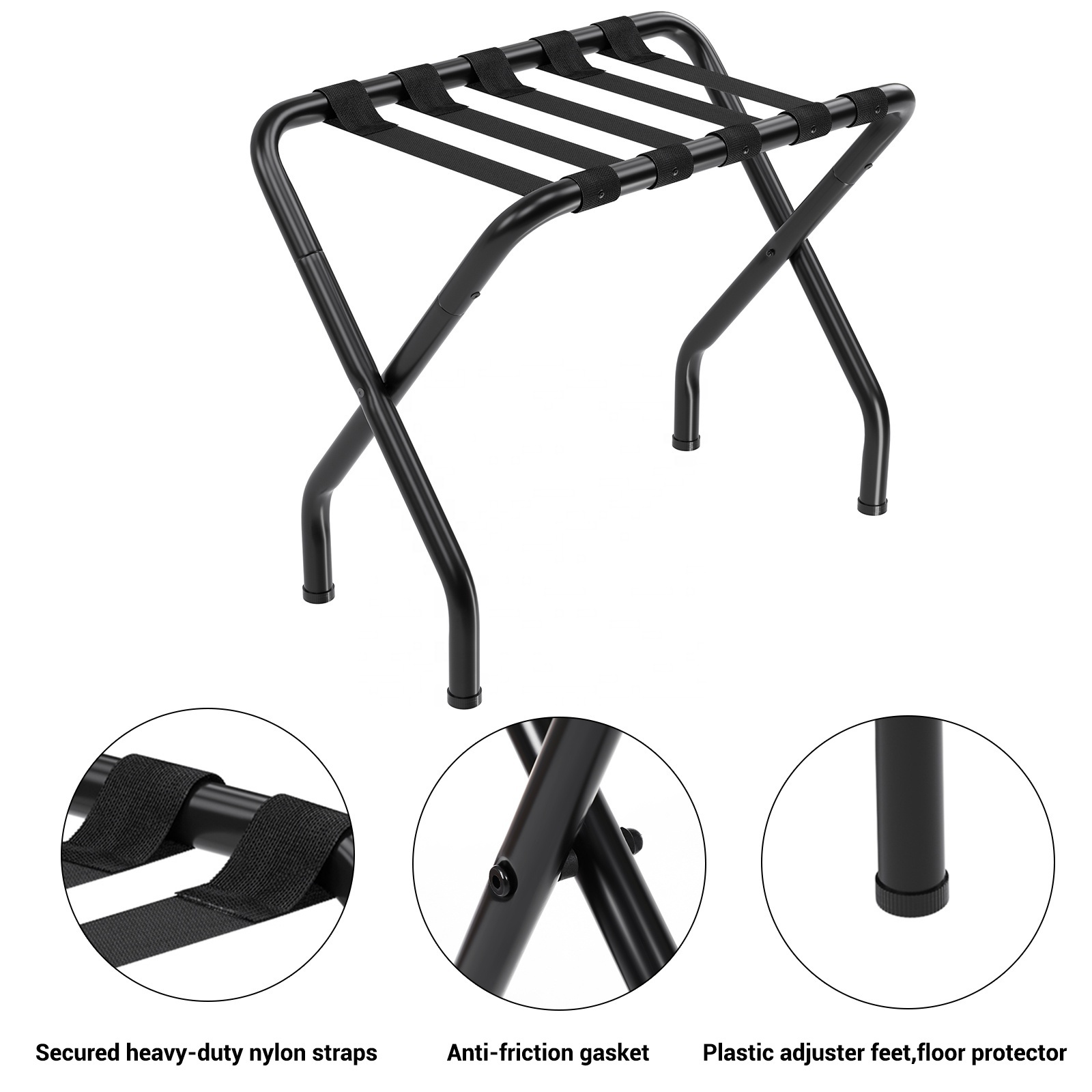 SONGMICS Best Quality metal Hotel Room folding Strong metal Baggage Carrier Valet Luggage Rack For Bedrooms