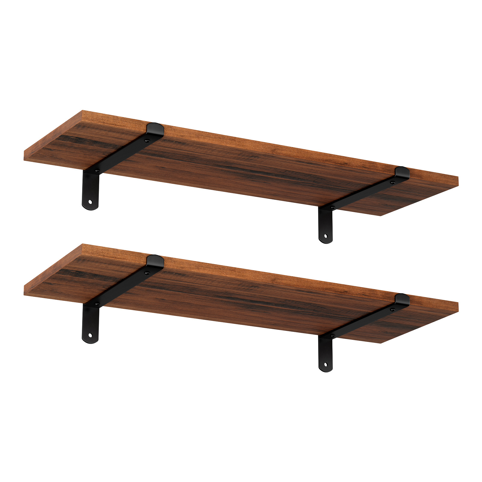 Rustic 2 Tier Floating shelves Wood Shelf wall mounted hanging wall shelf for home Bedroom Living Room Kitchen Hallway