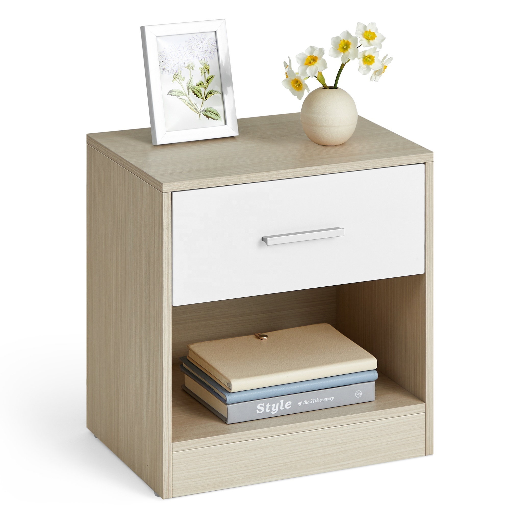 VASAGLE minimalist nightstand with drawers bedroom bedside table cabinet wooden nightstand