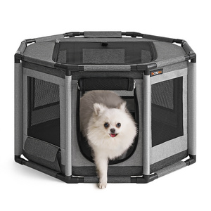 Feandrea Breathable Small Portable Folding Pet Playpen Puppy Run Oxford Fabric Octagonal Puppy Playpen Dog Cage