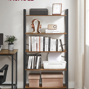 VASAGLE  Bookcase with Steel Structure for Living Room Study Hallway Industrial Style 5 Tier Shelving Unit