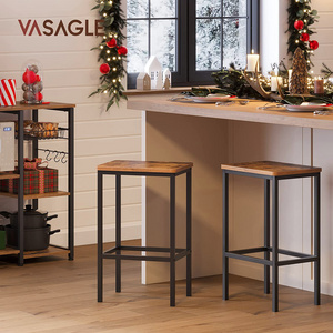 VASAGLE Wholesale  Industrial Metal Bar High Chair Counter Stool bar stool for kitchen Restaurant