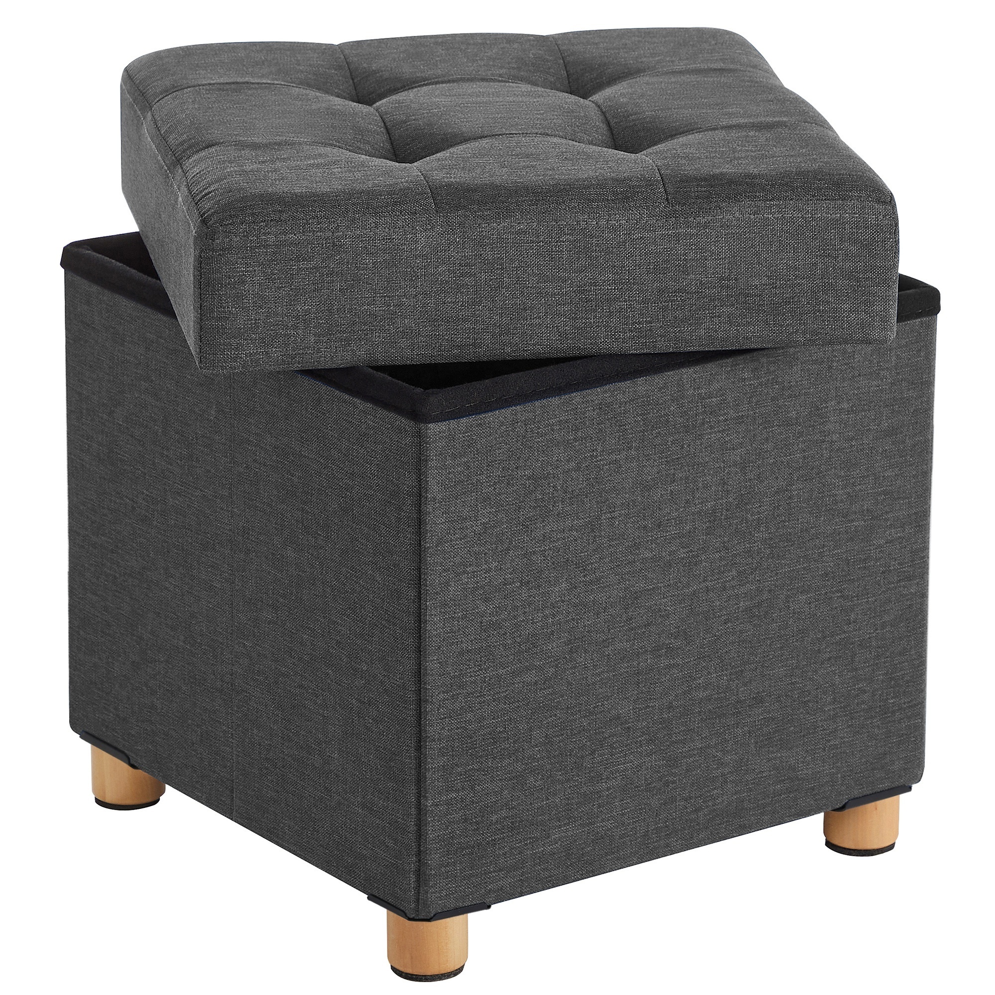 SONGMICS space save Sundries cube storage box Living Room Bedroom Detachable Storage pouf  Folding ottoman Stools