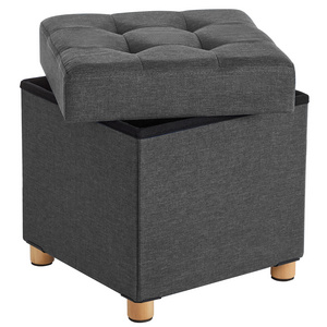 SONGMICS space save Sundries cube storage box Living Room Bedroom Detachable Storage pouf  Folding ottoman Stools