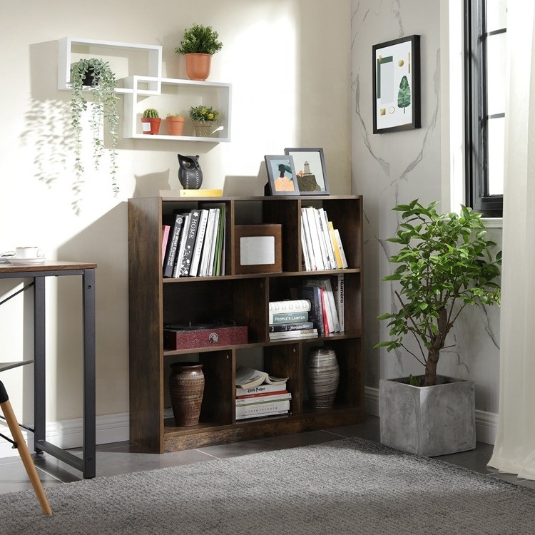 VASAGLE Wooden Bookcase with Open Cubes and Shelves Bookshelf Storage Unit and Display Cabinet