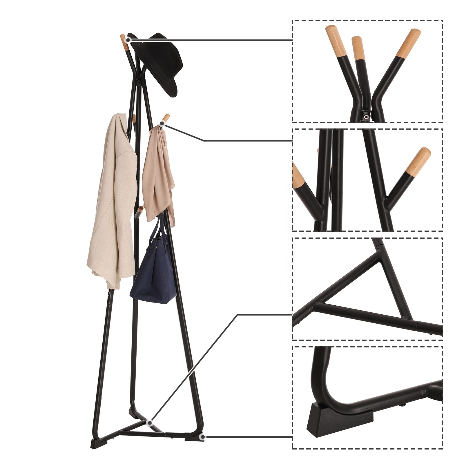 SONGMICS Hot Sale Standing Cloth Hanger Holder Modern Entryway Hall Tree Clothes Hat Coat Rack