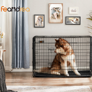 Feandrea Wholesale Dog Kennel  Eco-Friendly Folding Cage Metal Wire Durable Dog Crate for large Pet dog