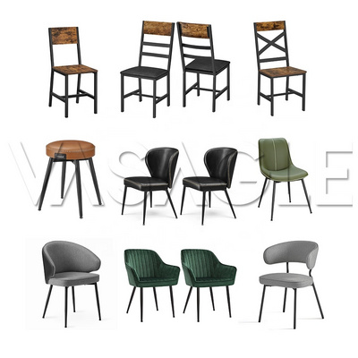 VASAGLE Nordic Velvet Dinning Chair Set Modern hotel luxury Fabric restaurant dining room chair