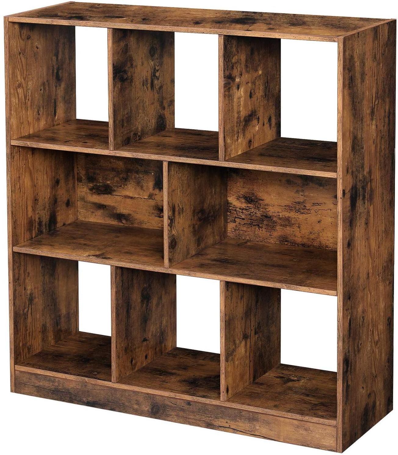 VASAGLE Wooden Bookcase with Open Cubes and Shelves, Free Standing Bookshelf Storage Unit and Display Cabinet for Living Room,