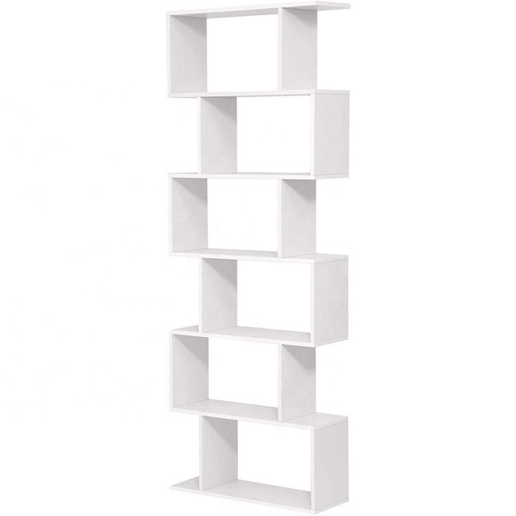 VASAGLE White Freestanding Shelving Unit Wooden Bookcase Cube Display Book Shelf 6-Tier Bookshelf