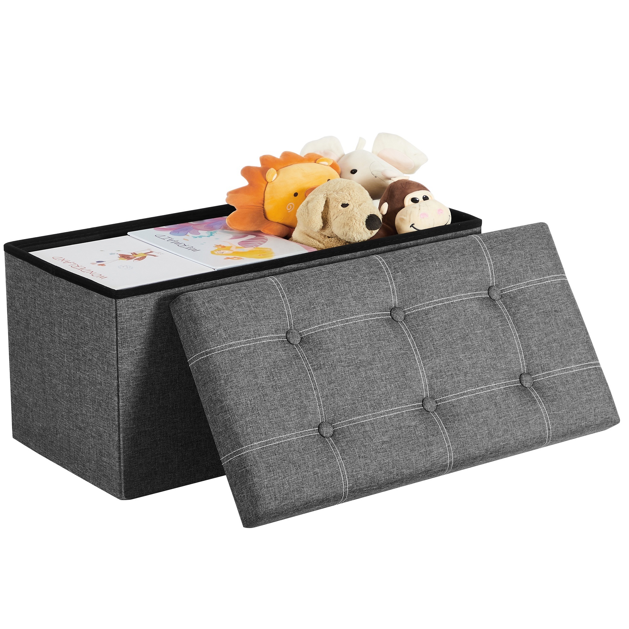 SONGMICS Modern Durable Storage Footstool Customized fabric storage ottoman  foldable ottoman