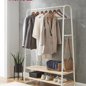 VASAGLE Custom Large Capacity Steel Cloth Display Racks with 2 Shelves Coat Hanging Rack clothes Drying Racks