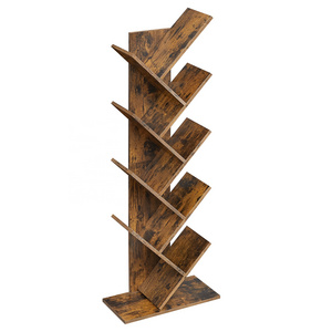 VASAGLE 8-Tier Floor Standing Bookcase industrial Particleboard living room tree bookshelf