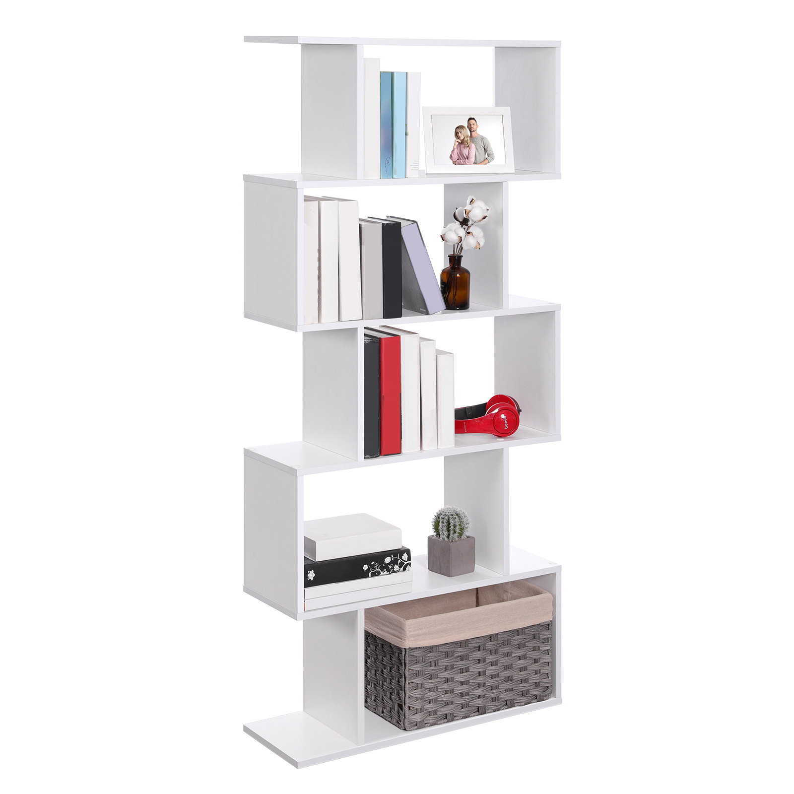 VASAGLE 5-Tier Bookshelf  wood Freestanding Decorative Storage Shelving Bookcases