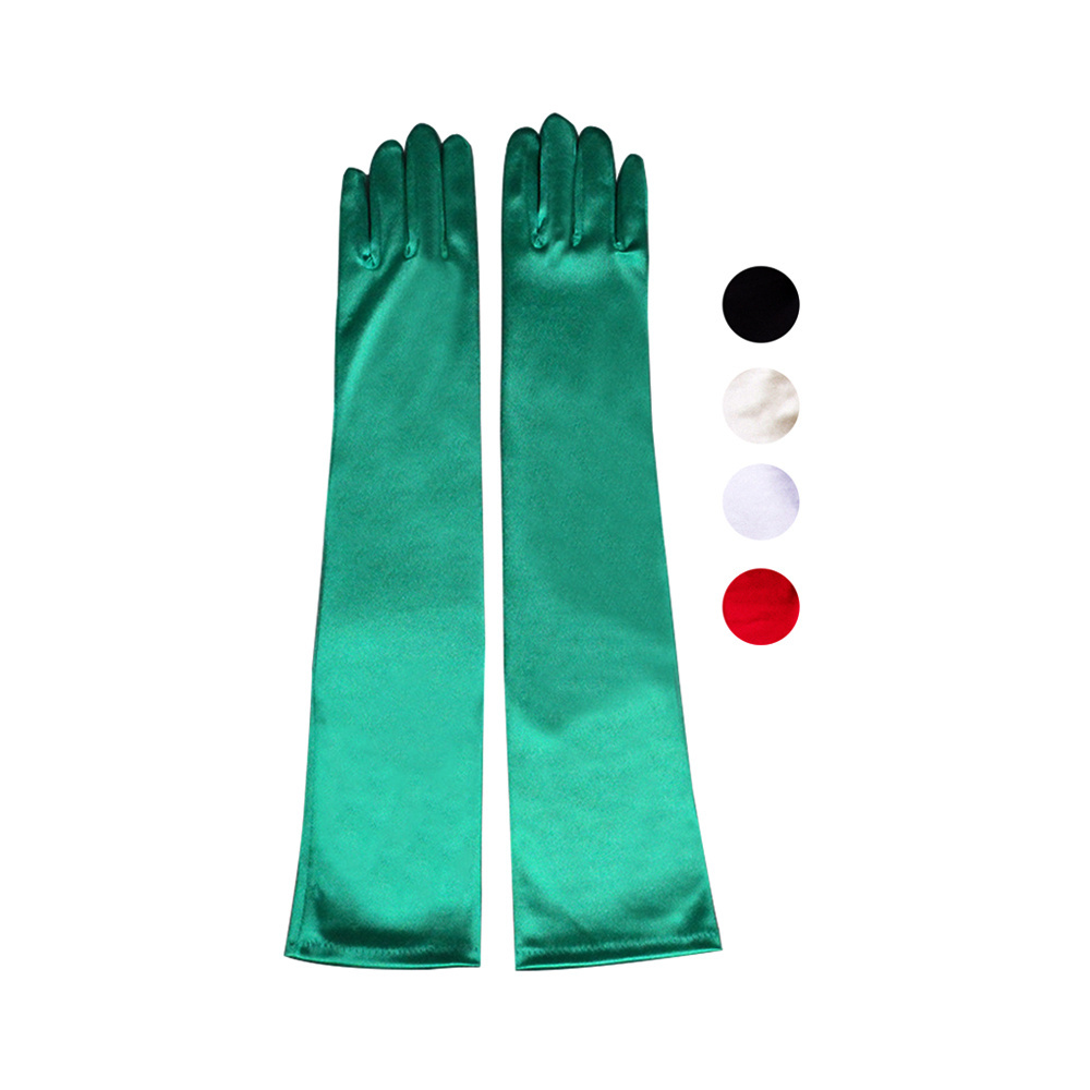 Height Quality Women Satin Finger Wedding Gloves 23