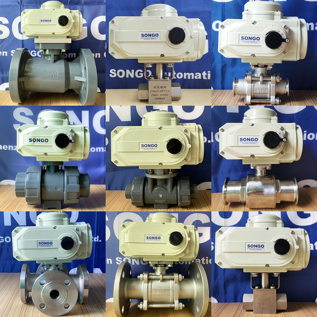 SONGO 1/2 inch 4 Way CF8M 1000 WOG 12V NPT Female Threaded 4way Stainless Steel Electric Motorized Ball Valve