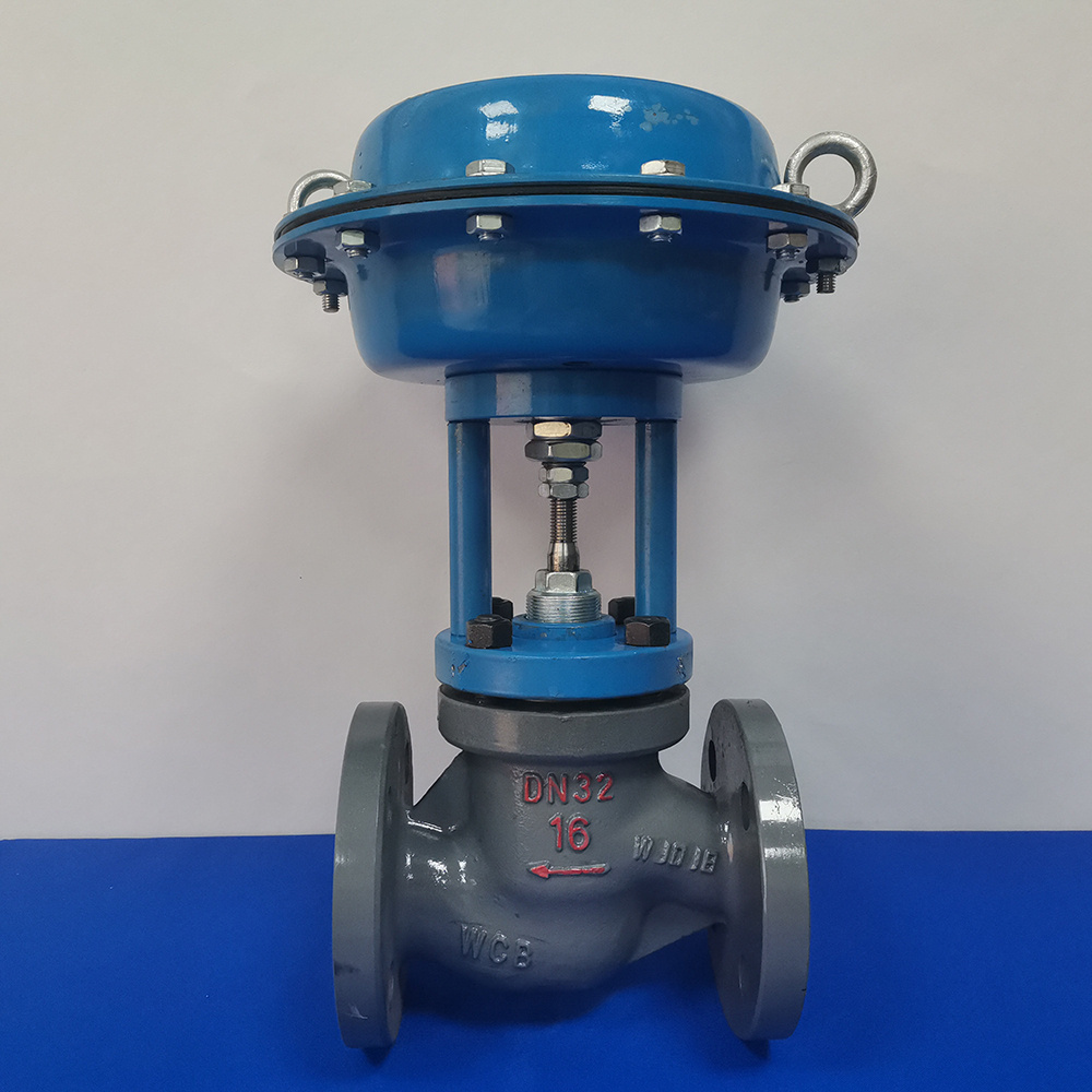 On/off type Carbon Steel Pneumatic single seated shut-off valve ZMQP-PN16 Pneumatic Diaphragm globe valve for steam