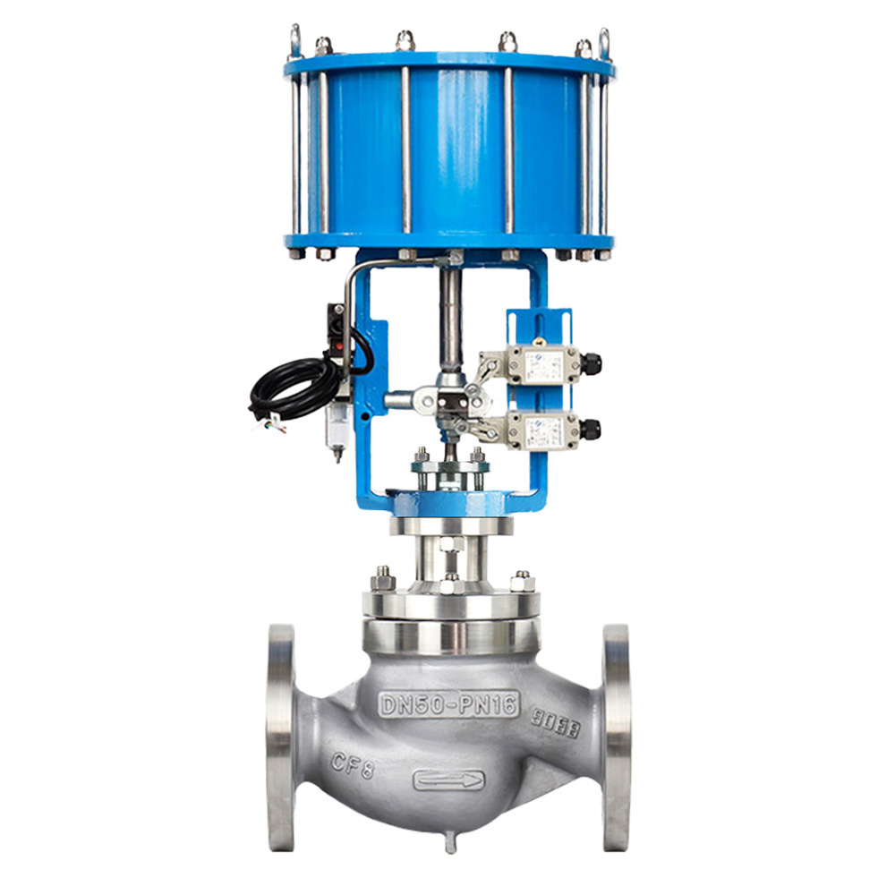 On/off type Carbon Steel Pneumatic single seated shut-off valve ZMQP-PN16 Pneumatic Diaphragm globe valve for steam