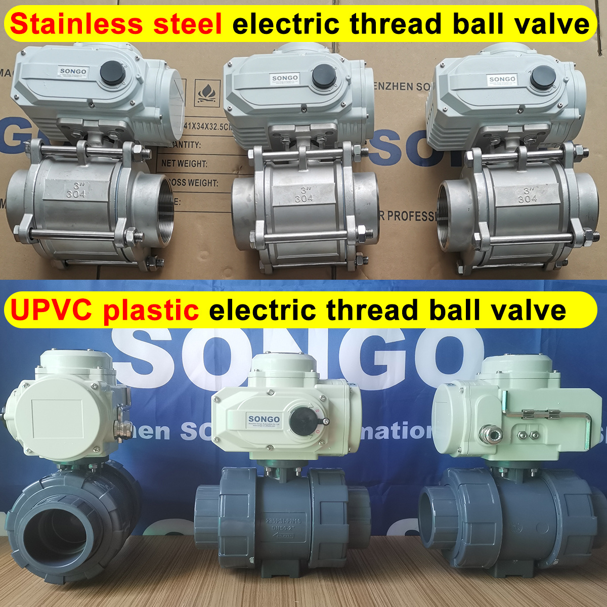 PN16 Air Actuator DN50 stainless steel 304 316 female thread double acting Pneumatic Control Ball Valve With Solenoid  Valve