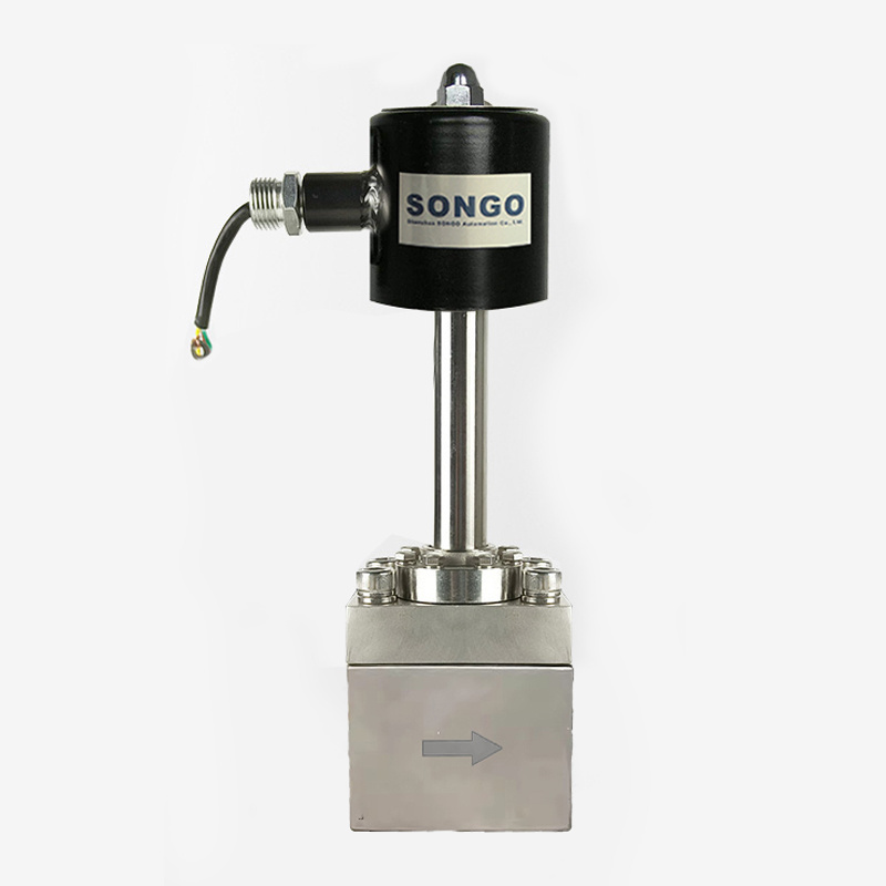 Cryogenic solenoid valves stainless Steel Extended Stem Butt Weld flange thread ultralow temperature piston  solenoid valve