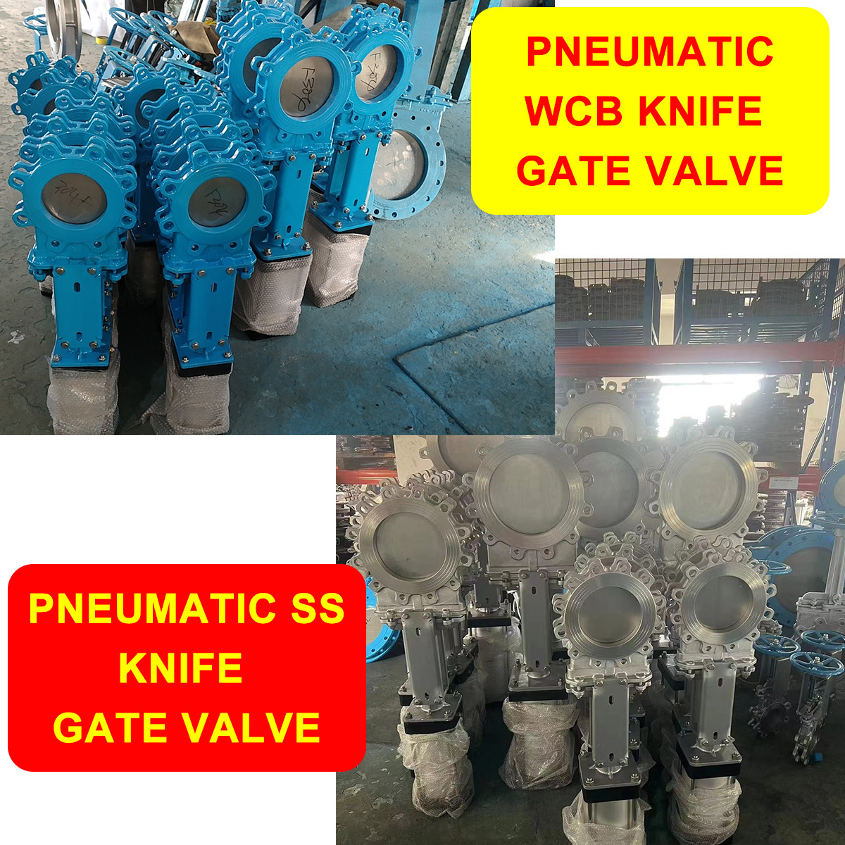 100mm Pneumatic slurry knife gate valves non-rising stem Pneumatic actuator Air Control double flange Cast iron Knife Gate Valve