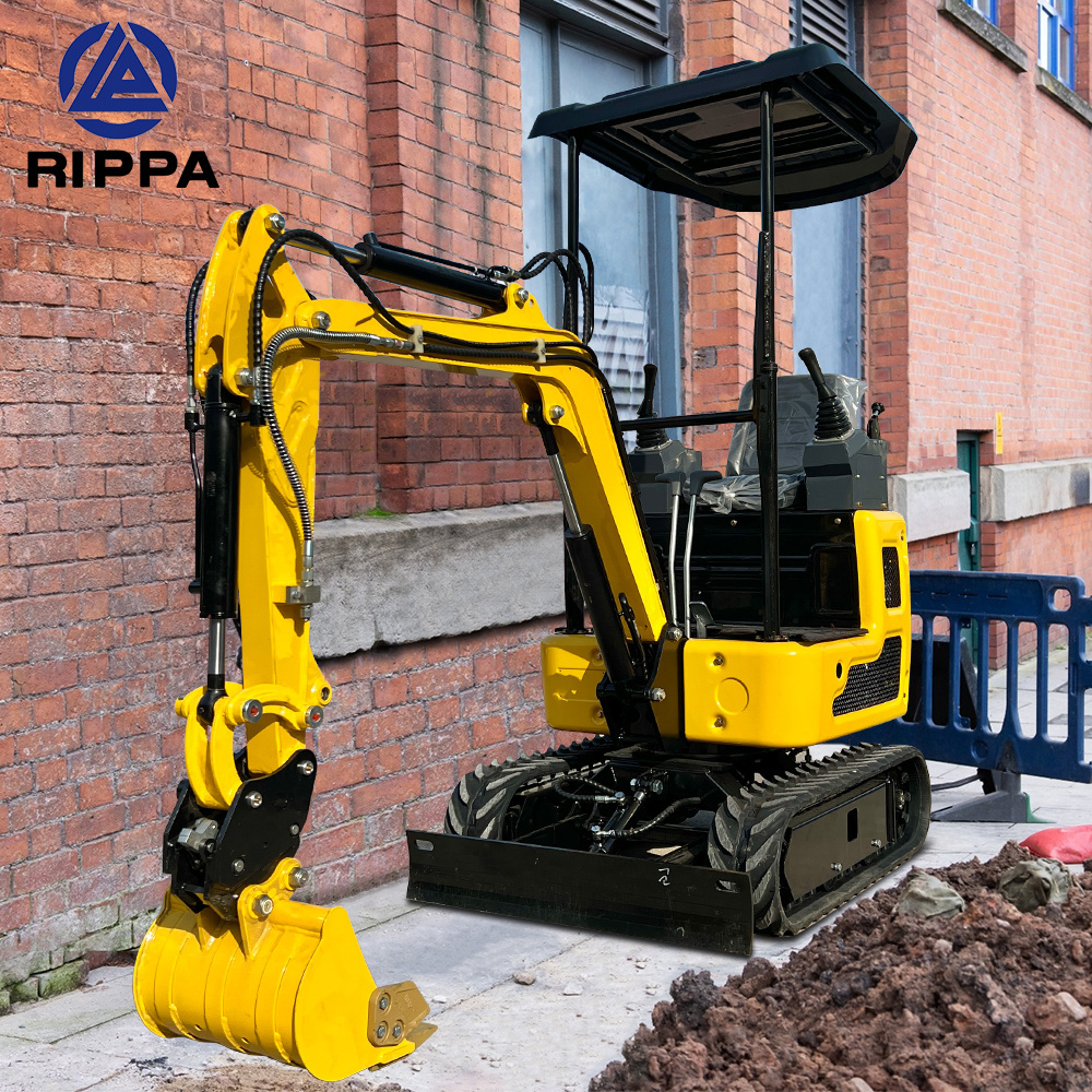 Rippa Wholesale Kubota Engine Minibagger 1 T 1.8 2T 3 Ton Micro Bagger Excavator Machine Mini Bagger