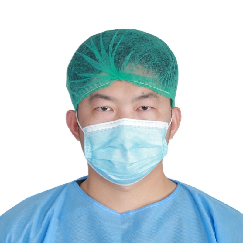 Hospital Bouffant Disposable non woven bouffant head cap Breathable Anti Dust Hair Net Cap PP Clip Caps Mop