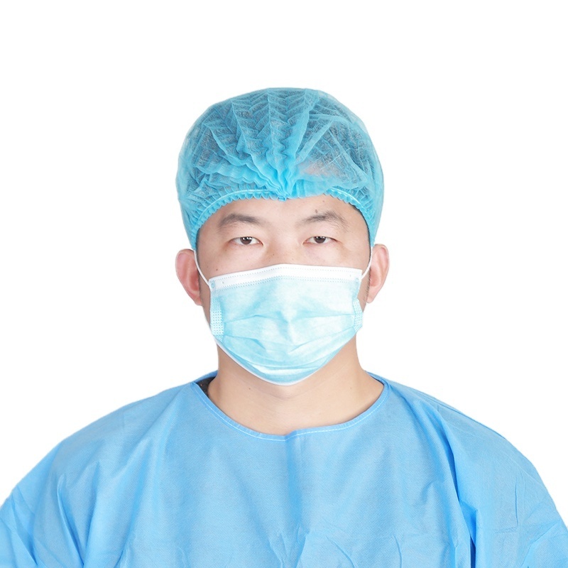 Hospital Bouffant Disposable non woven bouffant head cap Breathable Anti Dust Hair Net Cap PP Clip Caps Mop