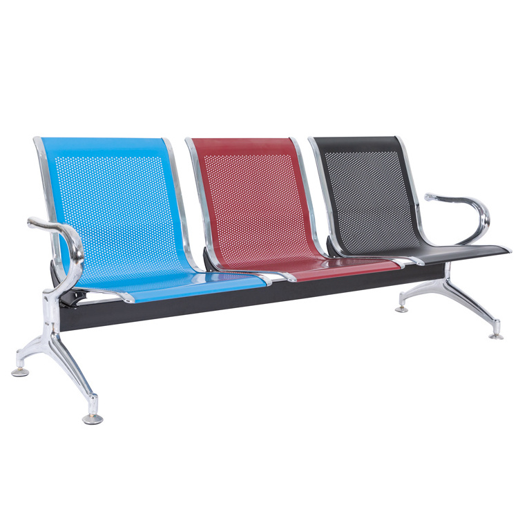 New airport waiting metal chair used hospital waiting room public waiting three seats chair