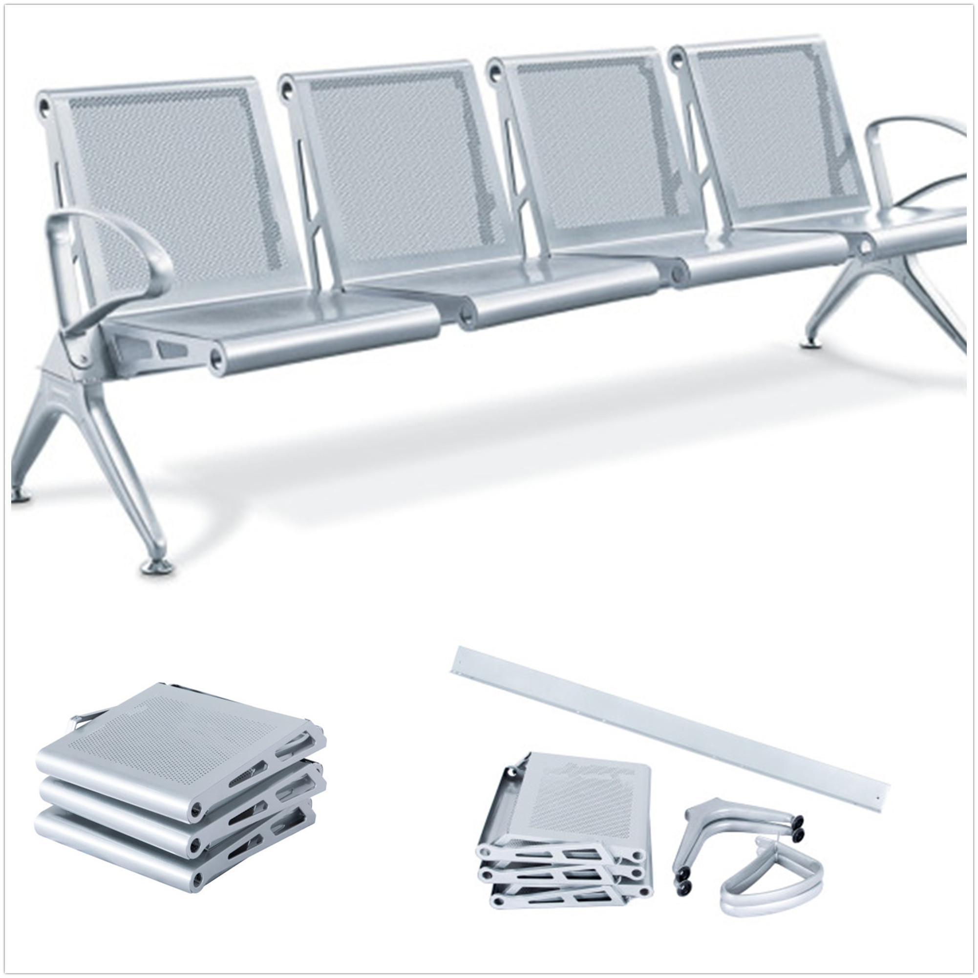 hot wholesale airport chair wait room hospital bank airport waiting  chair 3 seater reception metal bench