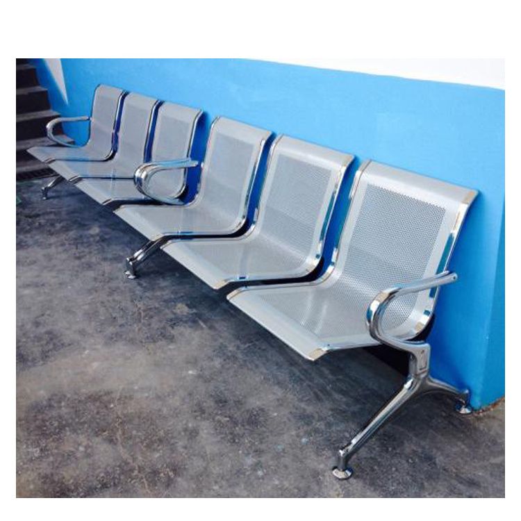 Airport waiting metal chair used hospital waiting room public waiting three seats chair